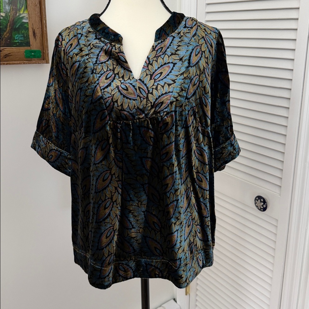 WHITE STUFF women’s elegant green blue and pink top